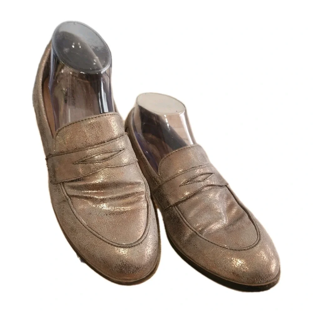 Clarks Trish Rose Copper Metallic Loafers‎ Shoes Slip On 8.5 M NWOT